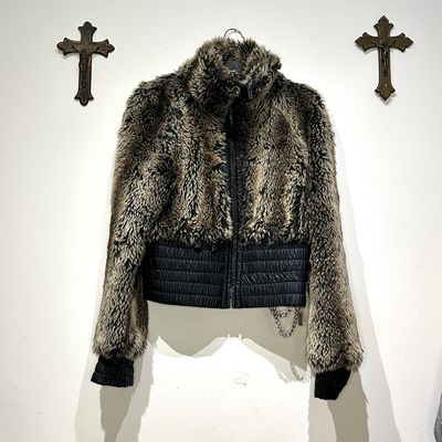Reversible Miss Sixty Faux Fur And Black Jacket